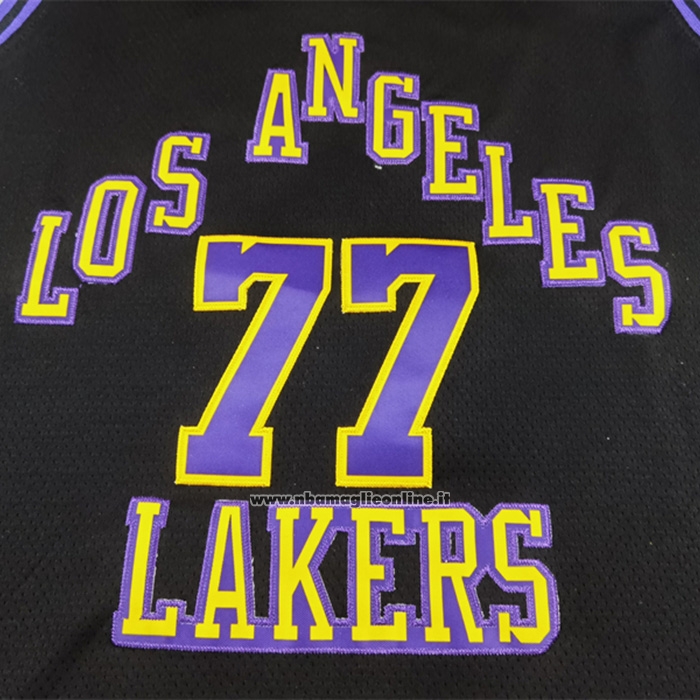 Maglia Los Angeles Lakers Luka Doncic No 77 Citta 2024-25 Nero
